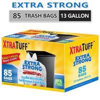 85 Bags 13 Gallon 1 Box Expandable Heavy-Duty Plastic Multipurpose Disposable Garbage Bags-Super Strong, Leak-Resistant Trash...