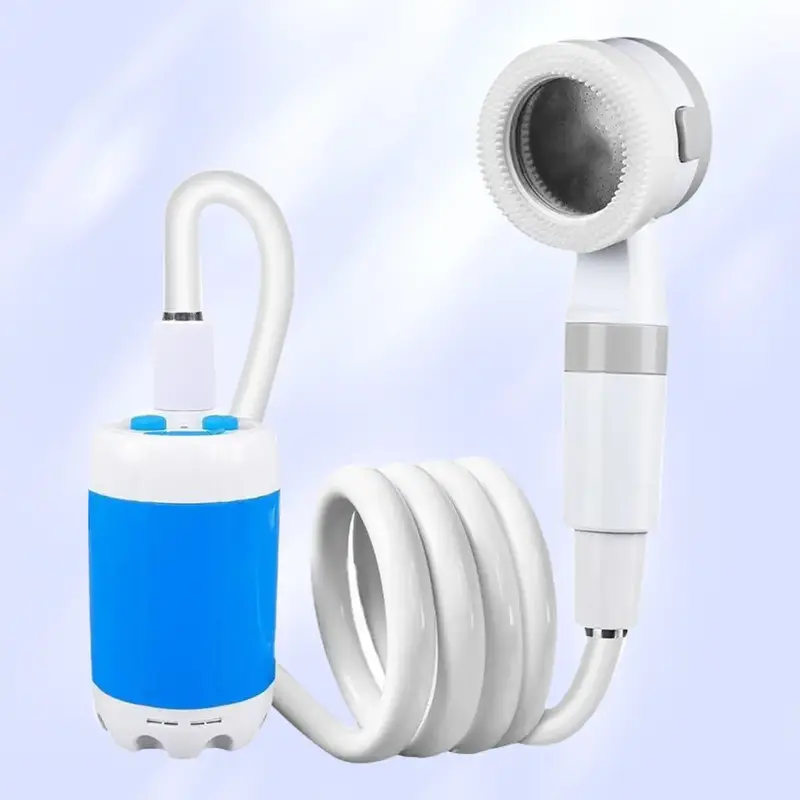 Portable Outdoor Camping Shower Pump Rechargeable Electric with Intelligent Digital Display Works for Pet Bathing Camping Hik...