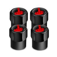 Creative Car Tire Valve Cap, 4 Counts Creative Finger Gesture Design Tire Valve Stem Cap, Universal Luminous Tire Valve Cap S...