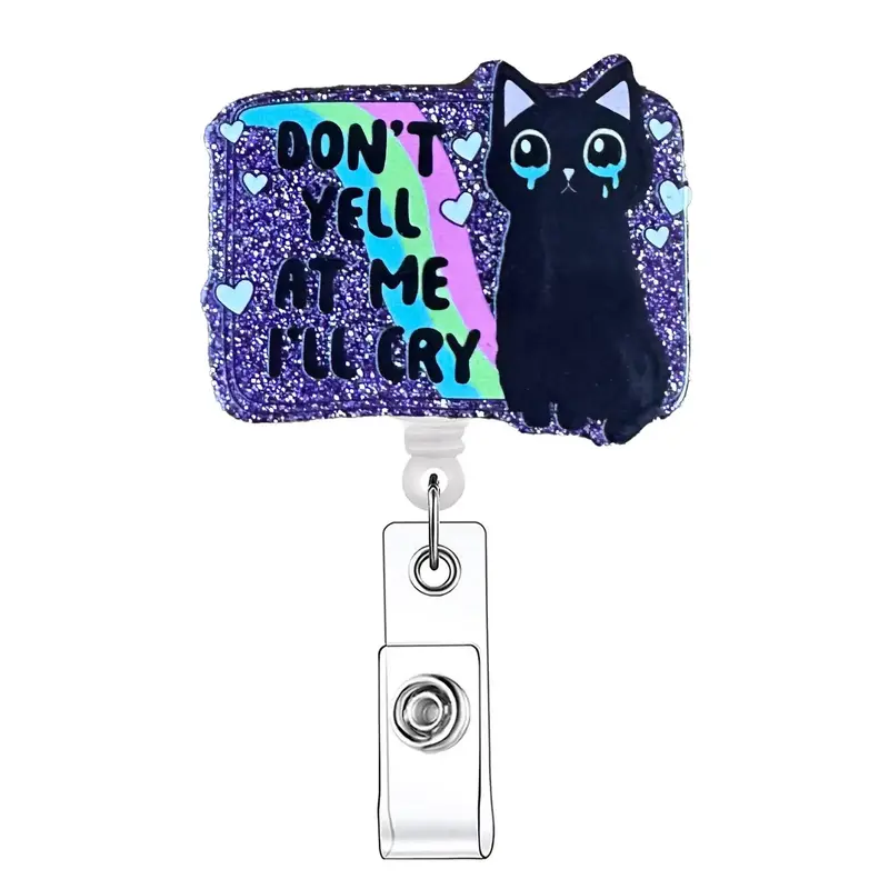 Don't Yell At Me I'll Cry Badge Holder, 1 Count Funny Retractable Badge Reel, Identification Badge & Supplies for Nurses, Doc...