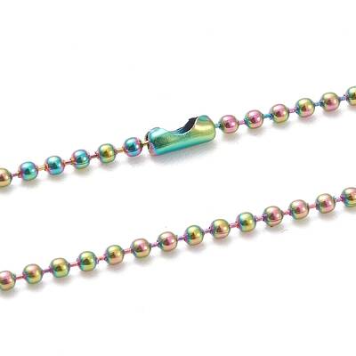 Ion Plating(IP) 304 Stainless Steel Ball Chain Necklaces