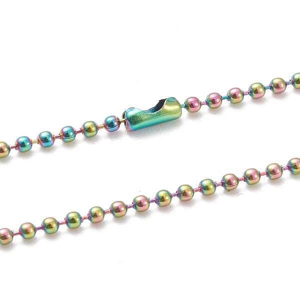 Ion Plating(IP) 304 Stainless Steel Ball Chain Necklaces