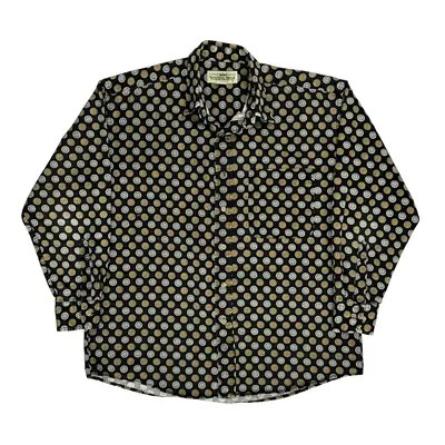 Natural Issue Graphic Patterned Shirt - Medium Black Cotton