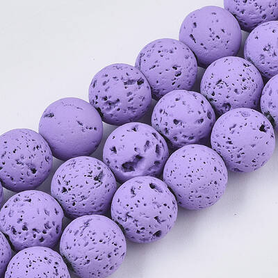 Spray Painted Natural Lava Rock Beads Strands