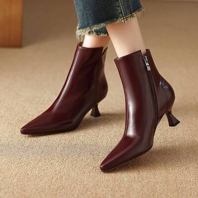CHIKO Afia Pointy Toe Kitten Heels Ankle Boots