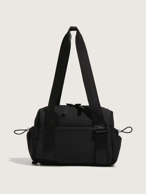 Women's Solid Color Handbag, 2024 New Style Fashionable Large Capacity Travel Gym Bag, Casual Versatile Zipper Shoulder Bag f...