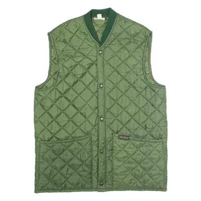 DICKIES Mens Quilted Gilet Green 90s Diamond XL
