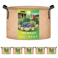 iPower Grow Bags with Strap Handles – Breathable Nonwoven Fabric Pots for Garden & Planting – Durable Aeration Containers...