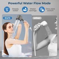 3-Setting Shower Head with Powerful Water Boost, Massage Spray & 5 Replacement Filters Included