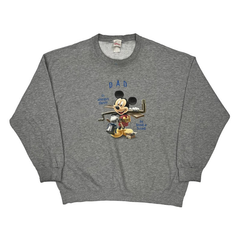 Mickey Mouse Disney Graphic Sweatshirt - 3XL Grey Cotton Blend
