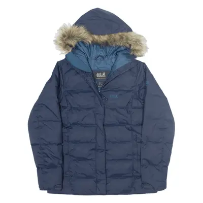 JACK WOLFSKIN Down Insulated Puffer Jacket Blue Womens UK 12
