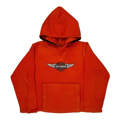 Age 7 Harley Davidson Graphic Hoodie - Small Orange Polyester