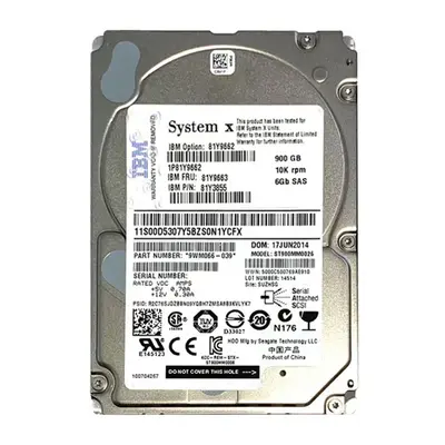 81Y9663 IBM 900GB 6Gb/s SAS 10000 2.5-Inch Hard Drive