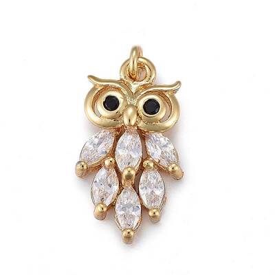Brass Micro Pave Clear Cubic Zirconia Pendants
