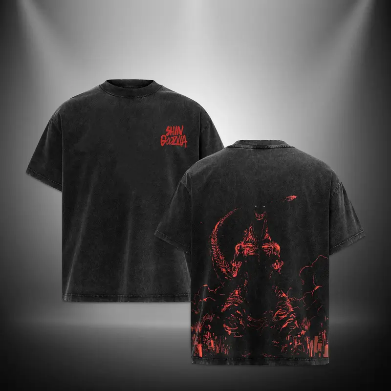 Shin Godzilla V3 Hoodie and Tshirt Retro Vintage Menswear Gift movie fans Top Apparel Classic Oversized Seamless Simple Strai...