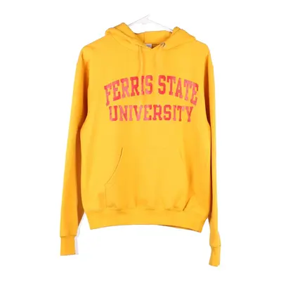 Ferris State Univeristy Champion College Hoodie - Small Yellow Cotton Blend