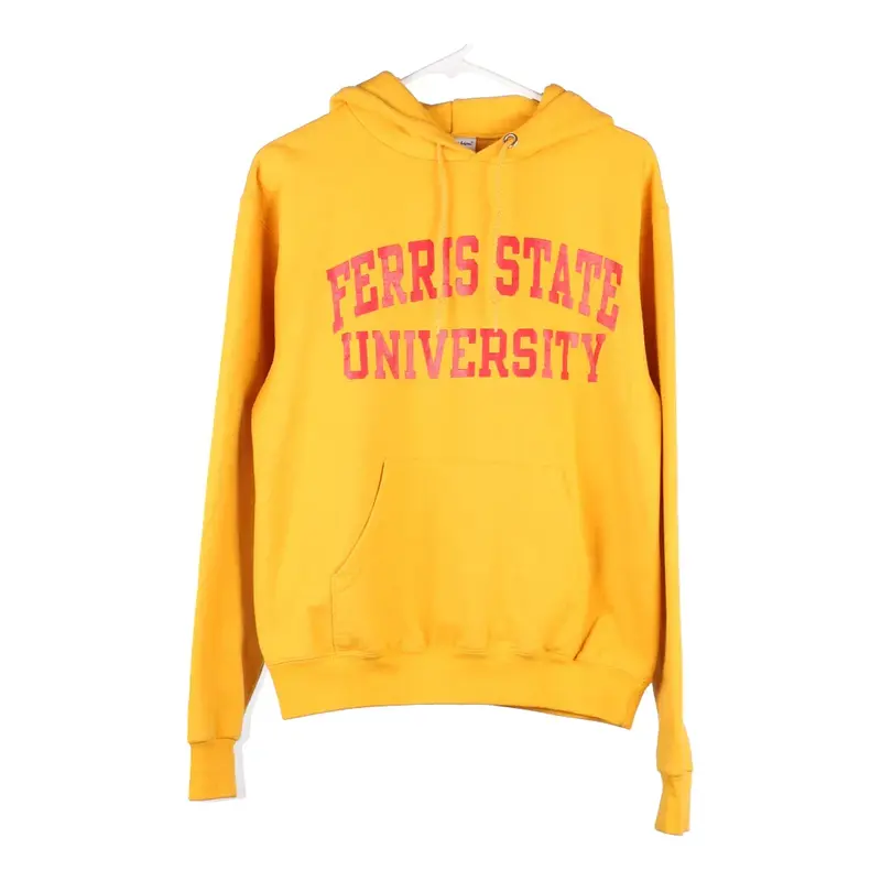 Ferris State Univeristy Champion College Hoodie - Small Yellow Cotton Blend