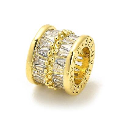 Rack Plating Brass Micro Pave Cubic Zirconia Beads