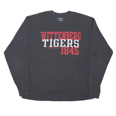 CHAMPION Wittenburg Tigers USA T-Shirt Grey Long Sleeve Mens L