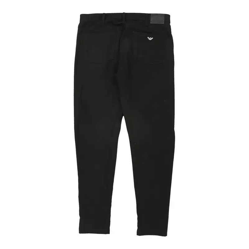 Armani Jeans Trousers - 39W 36L Black Polyester Blend