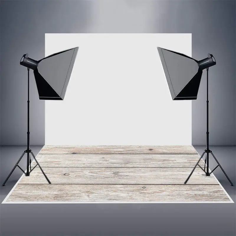 Old Light White Vintage Style Wood Rubber Floor Mat - Aperturee