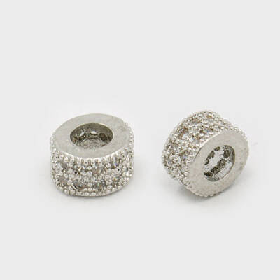 Brass Cubic Zirconia Beads