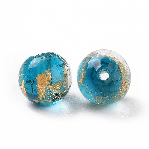 Handmade Gold Foil Glass Beads