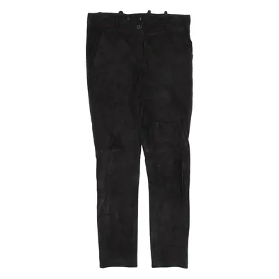 Womens Leather Trousers Black Slim Skinny Suede W30 L27