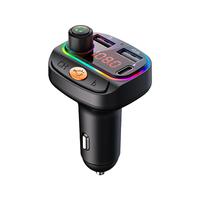 Wireless Bluetooth Car Charger with 7 LED, Hands-free Music Player and Fast Charge Adapter