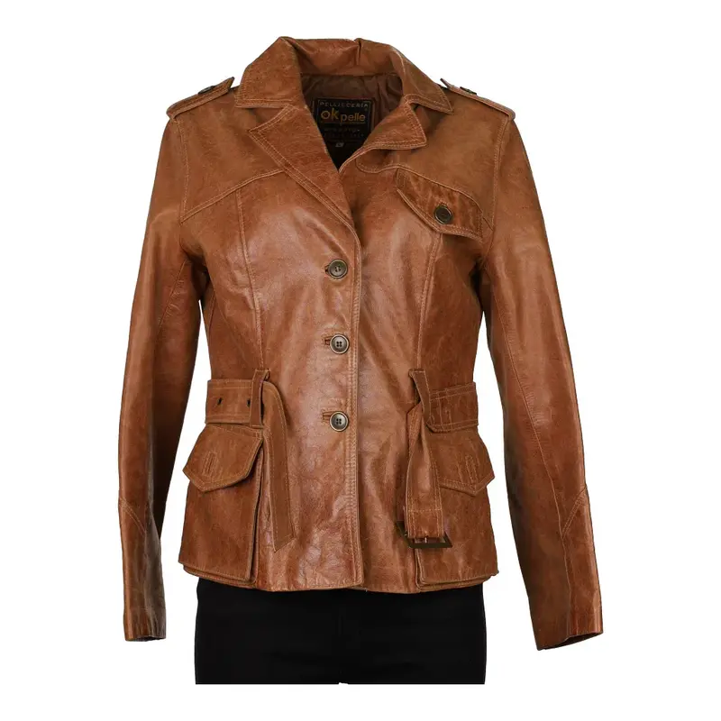 Tempio Leather Jacket - Large Brown Leather