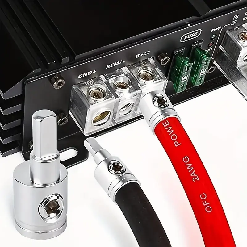 Car Stereo Audio AWG Pin Power Ground Wire Adapter, Easy Installation and Secure Connection, Universal Car Heavy-Duty Amp In...
