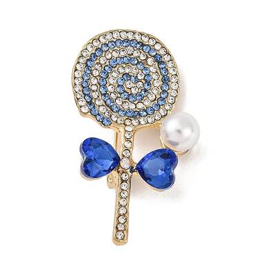 Lollipop Zinc Alloy Rhinestone Lapel Pins for Backpack Clothes