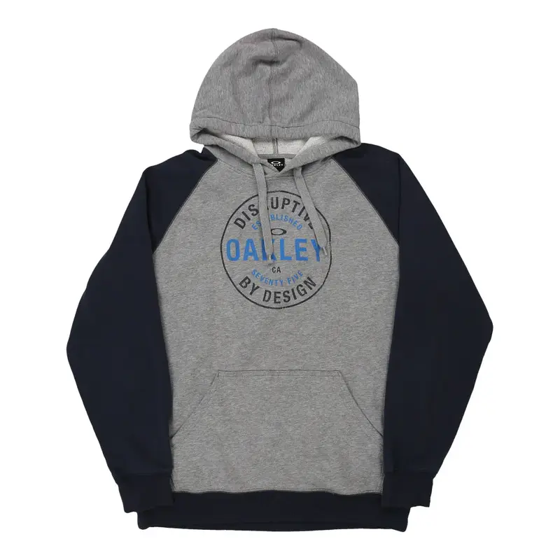Oakley Spellout Hoodie - XL Grey Cotton