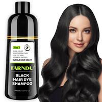FARNDU-Hair Dye Shampoo for Men & Women, 10 Mins Hair Color, Glossy and Bright Finish, Plant Extracts, Ammonia-Free (400 mL) ...