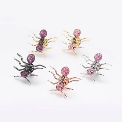 Brass Micro Pave Cubic Zirconia Brooches