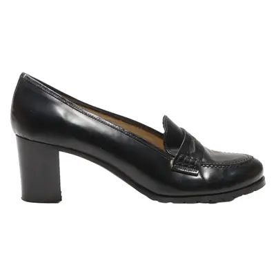 GULP Loafer Shoes Black Leather Womens UK 8