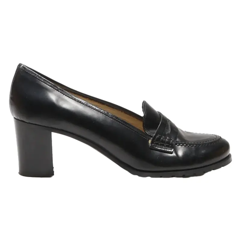 GULP Loafer Shoes Black Leather Womens UK 8
