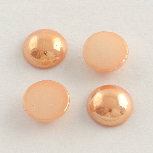 Pearlized Plated Opaque Glass Cabochons