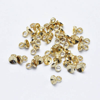 Brass Bead Cap Bails