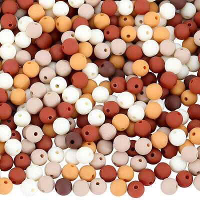 500Pcs Rubberized Style Imitated Silicone Acrylic Beads
