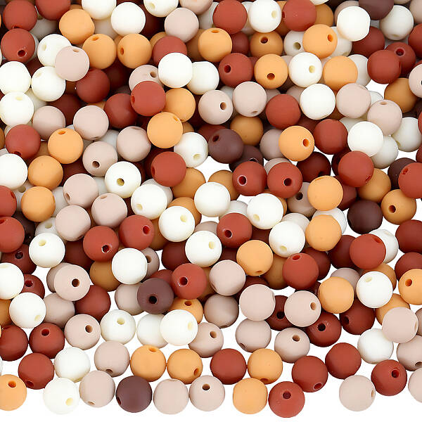500Pcs Rubberized Style Imitated Silicone Acrylic Beads
