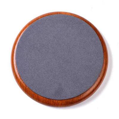 Flat Round Wood Pesentation Jewelry Bracelets Display Tray