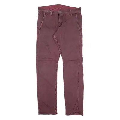 LEVI'S Mens Jeans Maroon Slim Straight W33 L32