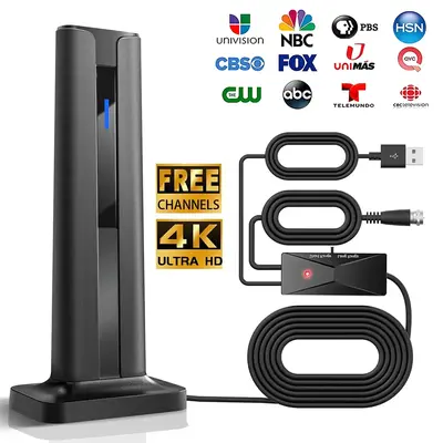 TV Antenna for Smart TV Indoor, Digital Amplified Indoor HDTV Antennas with 3M Strong Magnetic Base for Smart TV Easy Install...