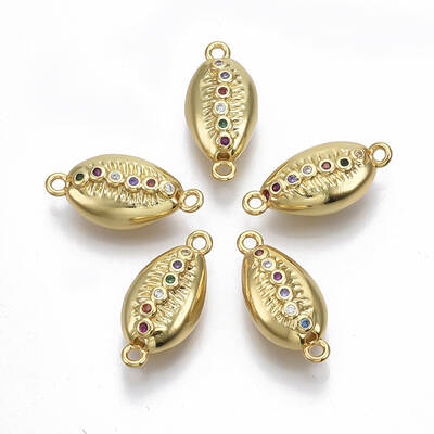 Brass Micro Pave Cubic Zirconia Links connectors