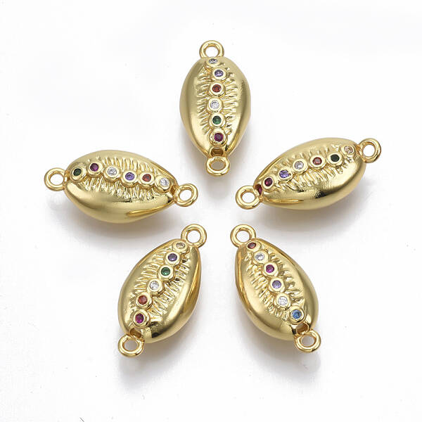 Brass Micro Pave Cubic Zirconia Links connectors