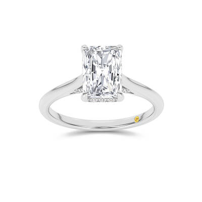 Twinkle Halo Radiant Cut Lab Grown Diamond Engagement Ring | 14K White Gold 2 1/5 CT. TW.