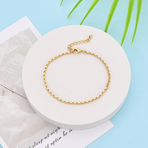 Brass Cable Chain Bracelets for Women