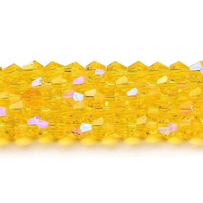 Transparent Electroplate Glass Beads Strands