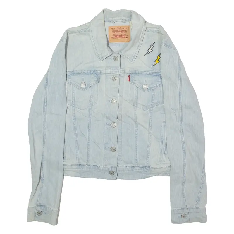 LEVI'S Womens Denim Jacket Blue Patchwork L